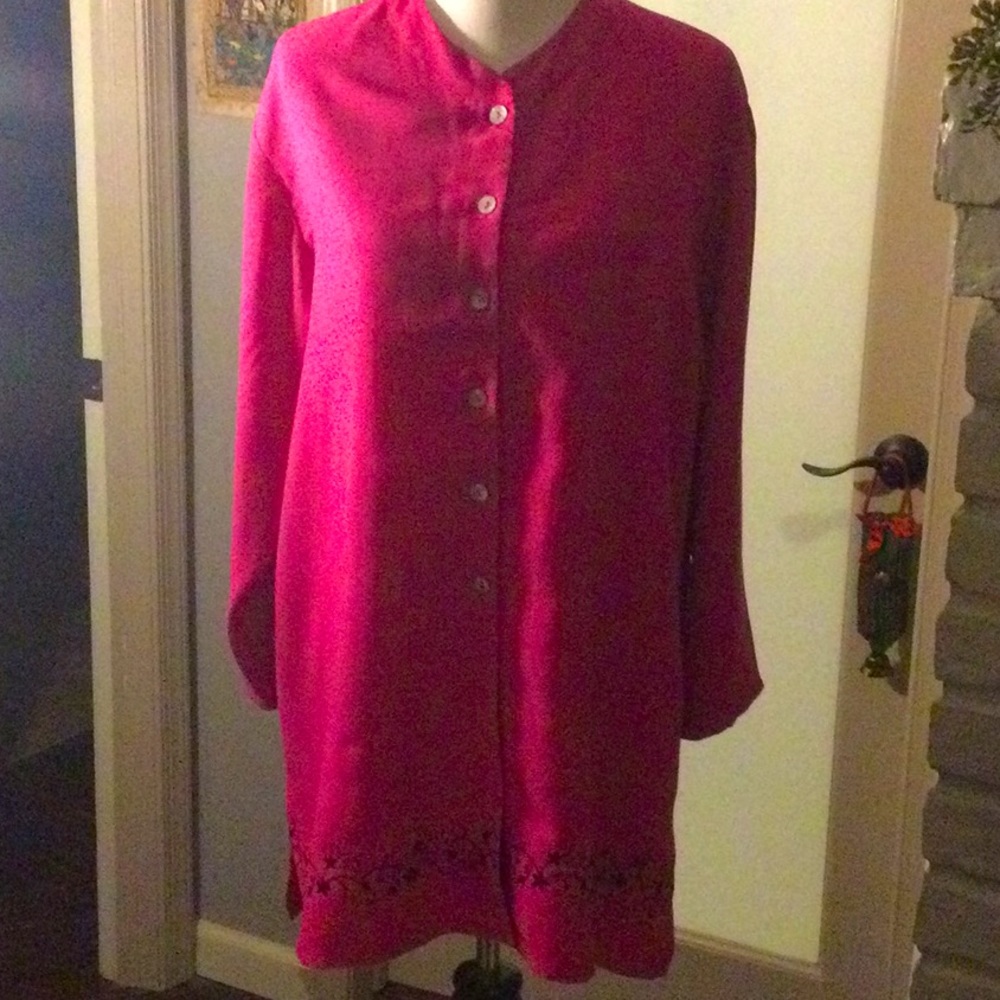 Pink embroidered tunic